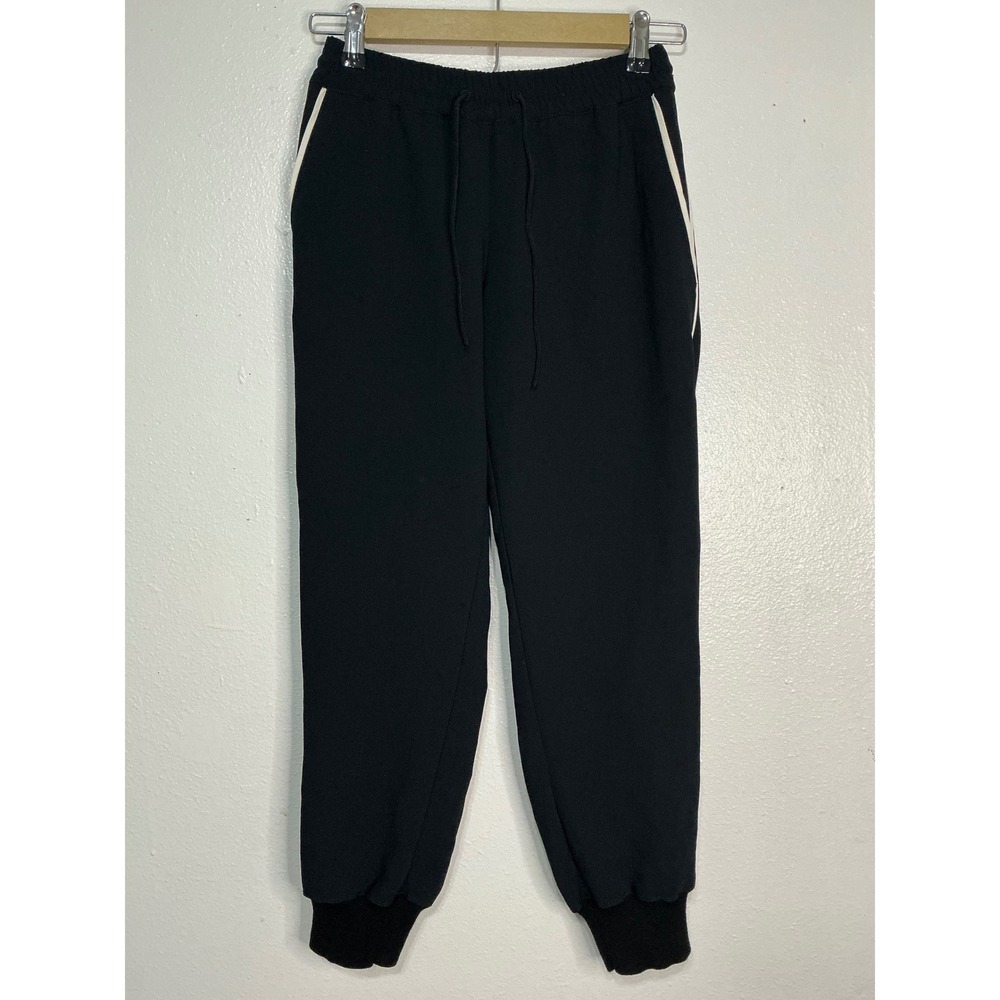 Wilfred Black White Stripe Joggers XXS‎ Silk Trim Minimalist Comfort Classic